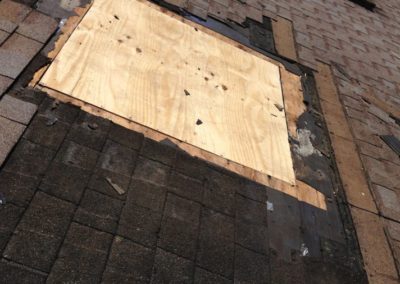 Replacing wood roof decking.