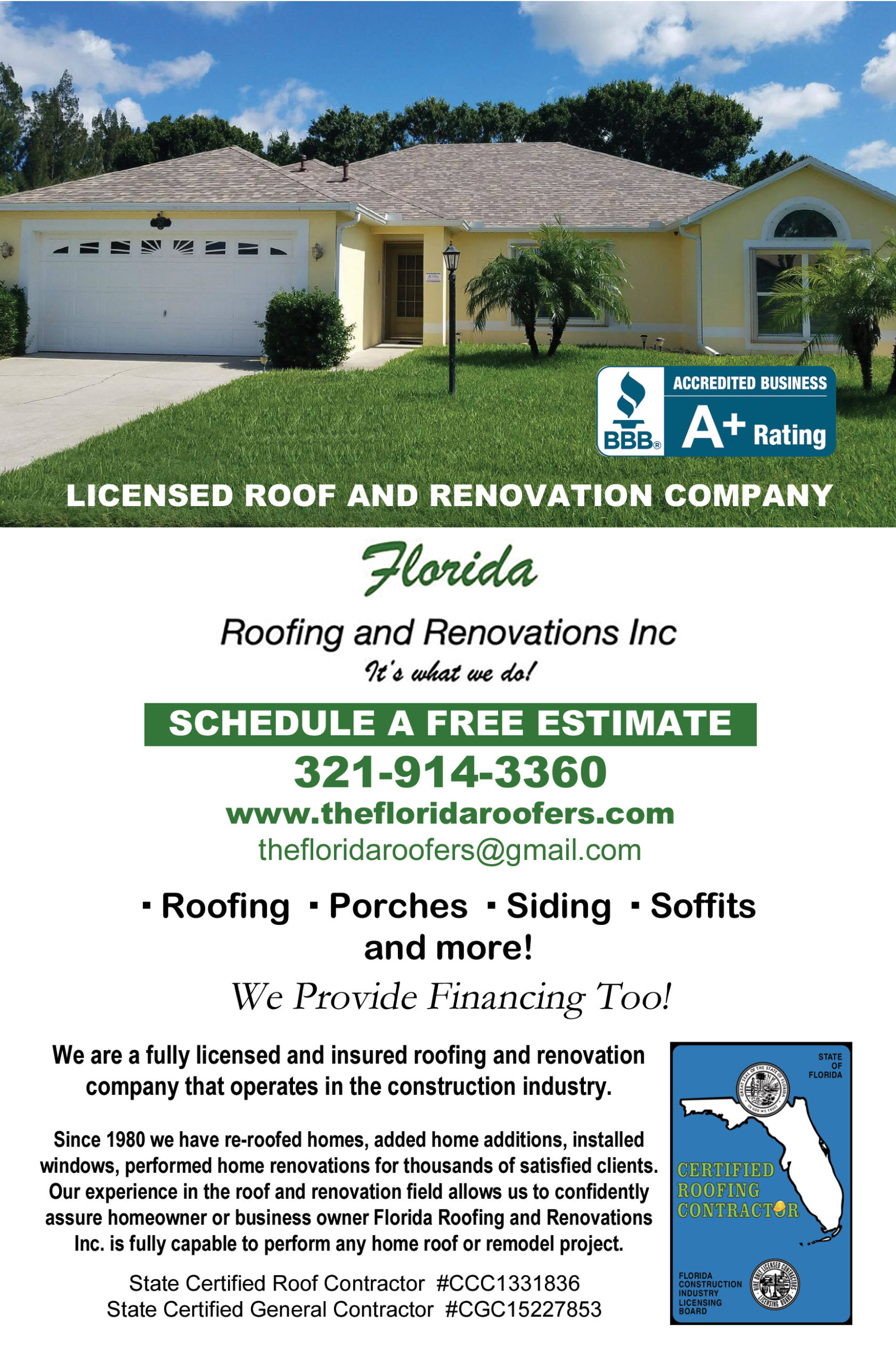 Florida Roofing Renovations Ad