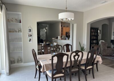 Dining area in enclosed back porch