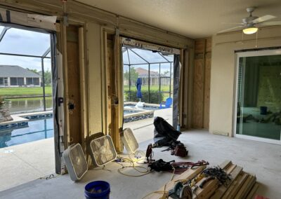 Electrical being installed in enclosed porch