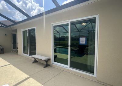 Exterior painted on enclosed back porch walls