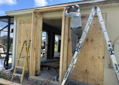 Framing exterior walls for enclosure