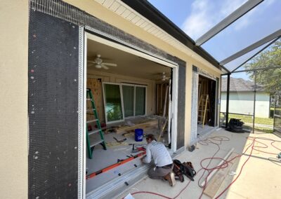 Reinstalling sliders to the outside wall of the enclosed back porch