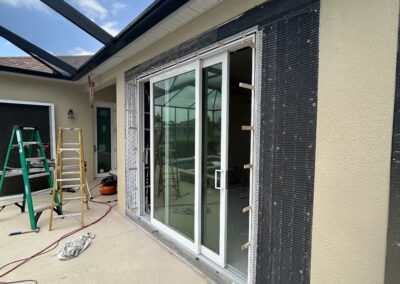 SGD installed and wall ready for stucco