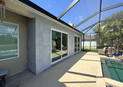 Stucco completed on the enclosed back porch