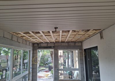 Vinyl Ceiling Being Installed